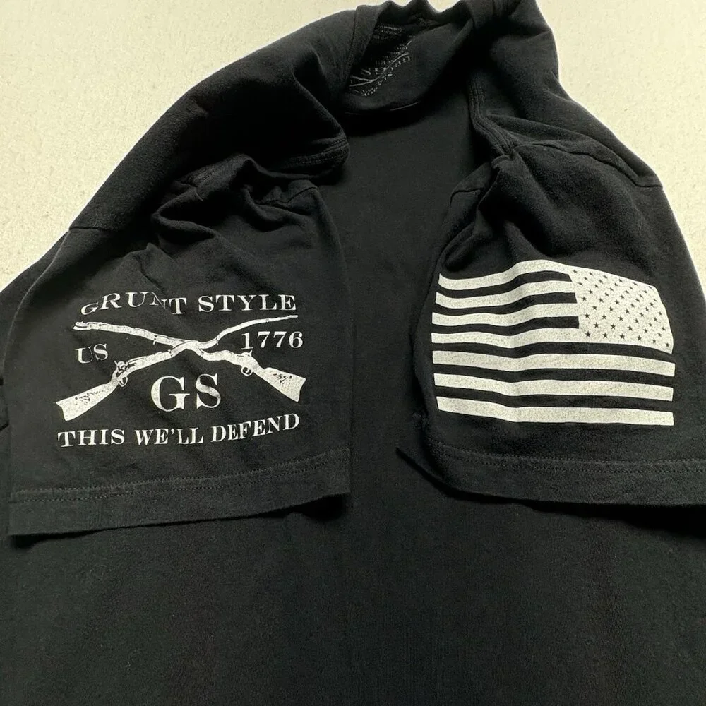 GRUNT STYLE Men Shirt Size XL Black Tee Short Sleeve Due Respect Casual‎ 24-5