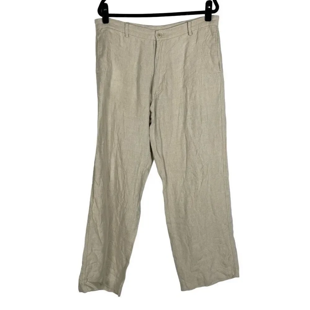 Vintage‎ Island Jupiter 100% Linen High Rise Trouser - Mens 36
