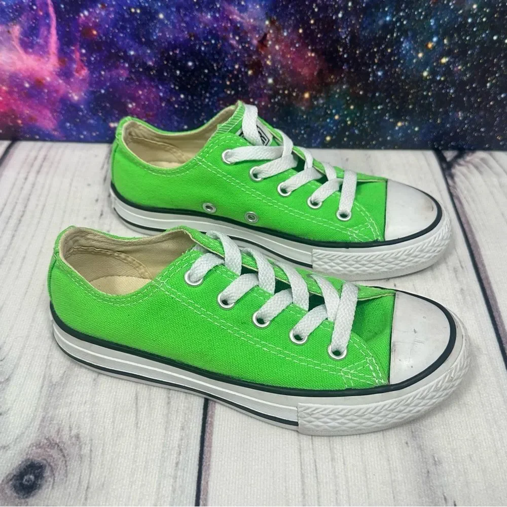 Converse Chuck Taylor All Star Kids Lime Green Low Sneakers‎ Youth Size 12.5