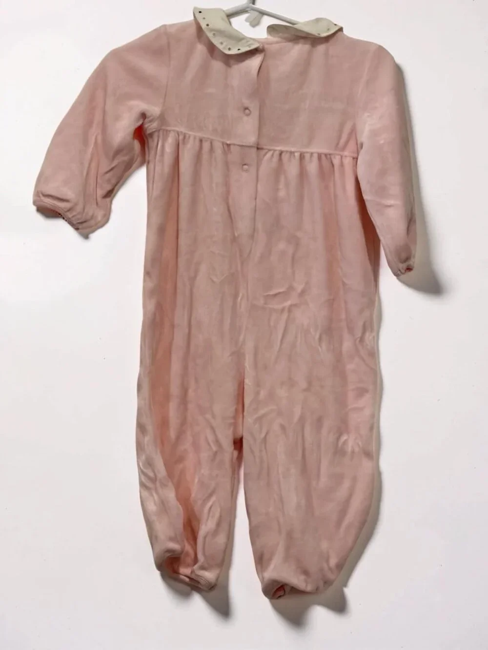 Gymboree NWT Little Panda Pink Velour Romper Embroidered Panda 6- 12 oz