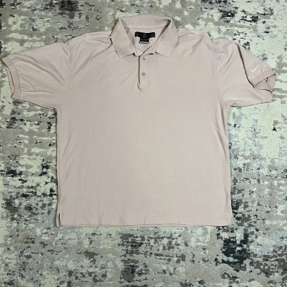 Vintage Nike Golf Dri-FIT Polo Shirt XL Pink Y2K Tiger Era Cotton Blend Swoosh