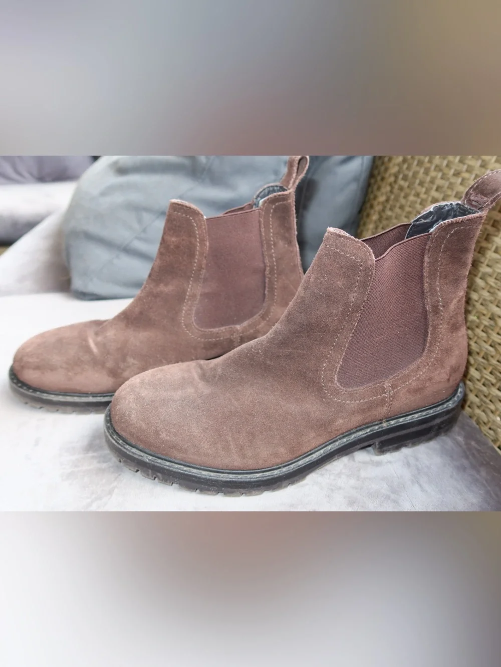 Zara Brown Suede Chelsea Boots