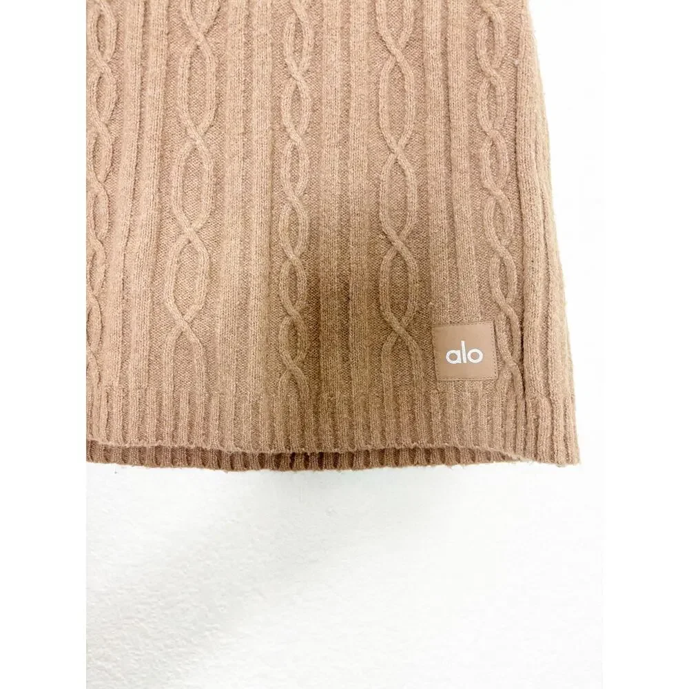 Alo Yoga Cable Knit Winter Bliss Matching Set Size Small/Medium Toasted Almond
