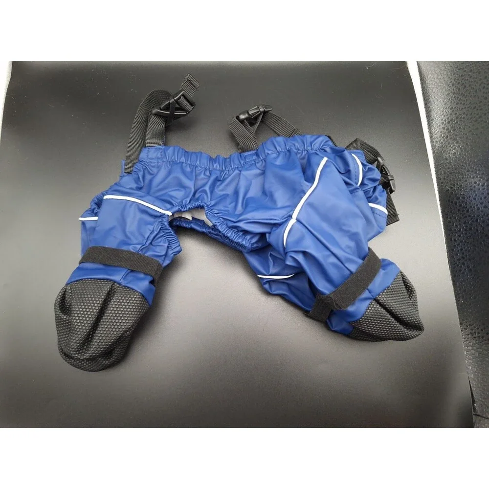 DogLemi Adjustable Water Proof Dog Boots Suspenders Anti-Slip Blue XS