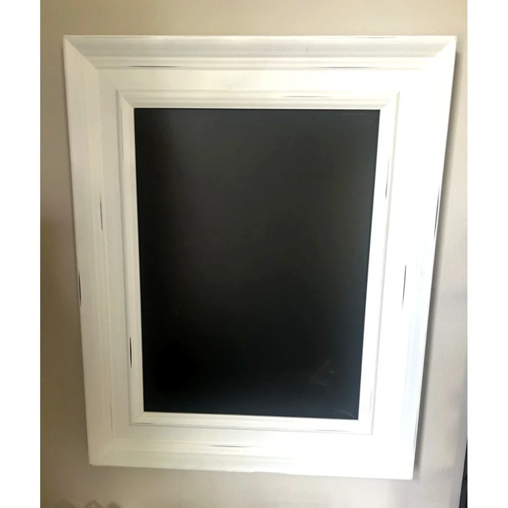 Farmhouse Decor, Magnetic Chalkboard Sign White Distressed Wood 16x13 DIY