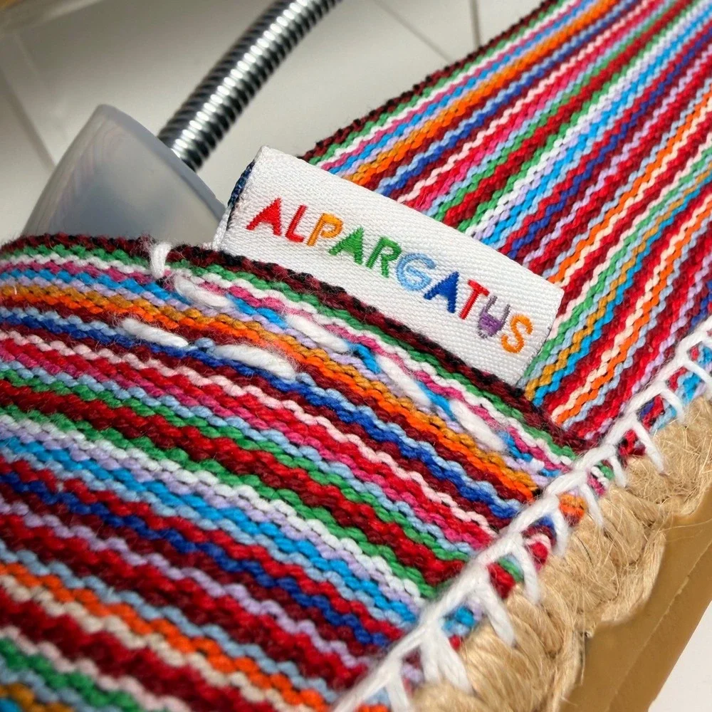 Alpargatus Rainbow Stripe Espadrille Flats Made in Spain Vegan EU 41