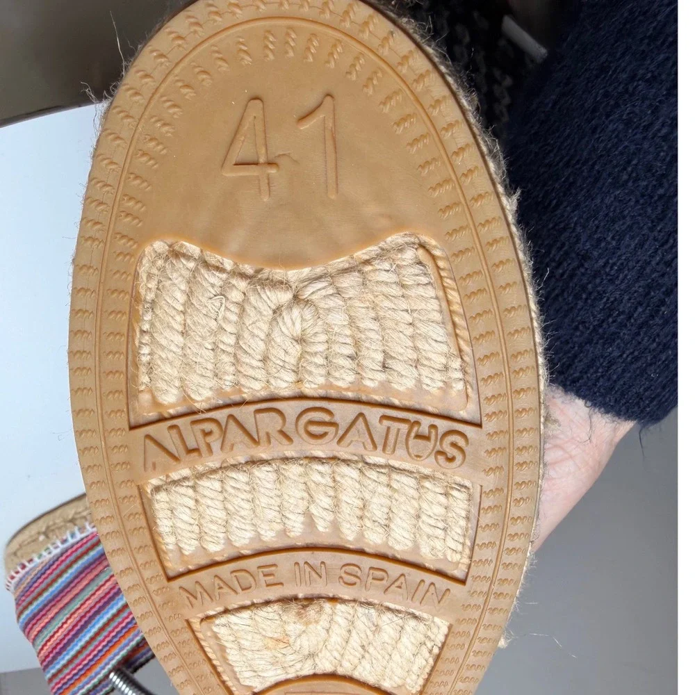 Alpargatus Rainbow Stripe Espadrille Flats Made in Spain Vegan EU 41