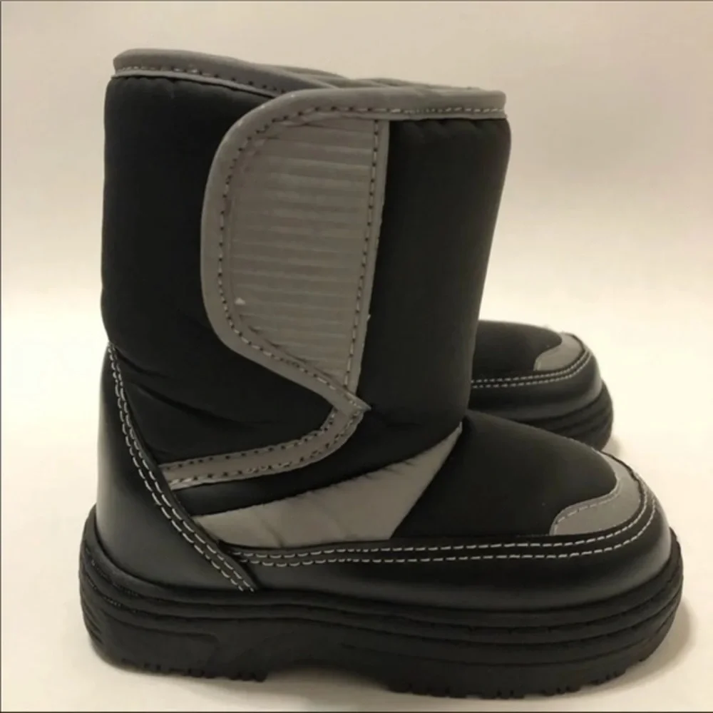 Falls‎ Creek Boots Childs Size 7 Thinsulate Slip On Black Gray