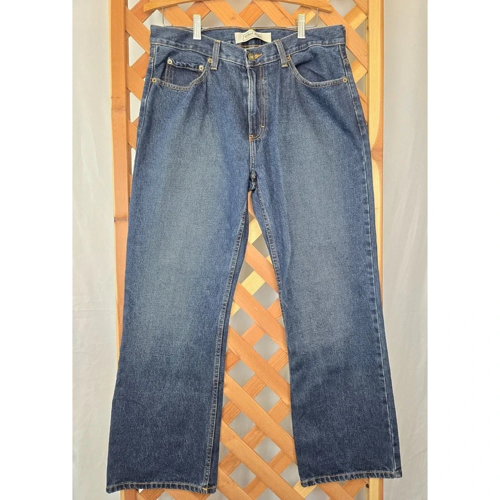 Vintage Urban Pipeline Baggy Jeans Mens 33x30 Dark Blue Grunge Y2K Urban Skate