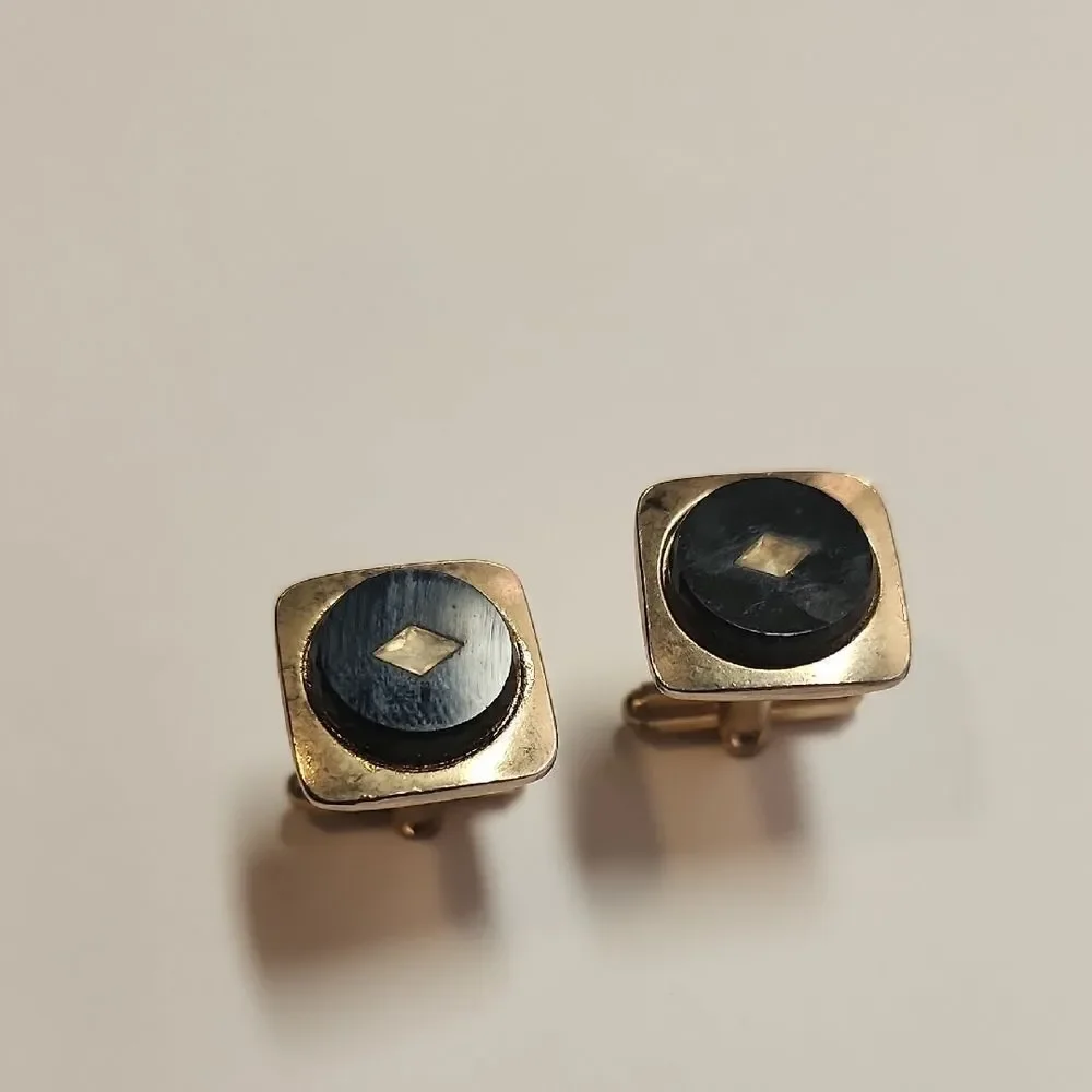 Gold and Black Cufflinks