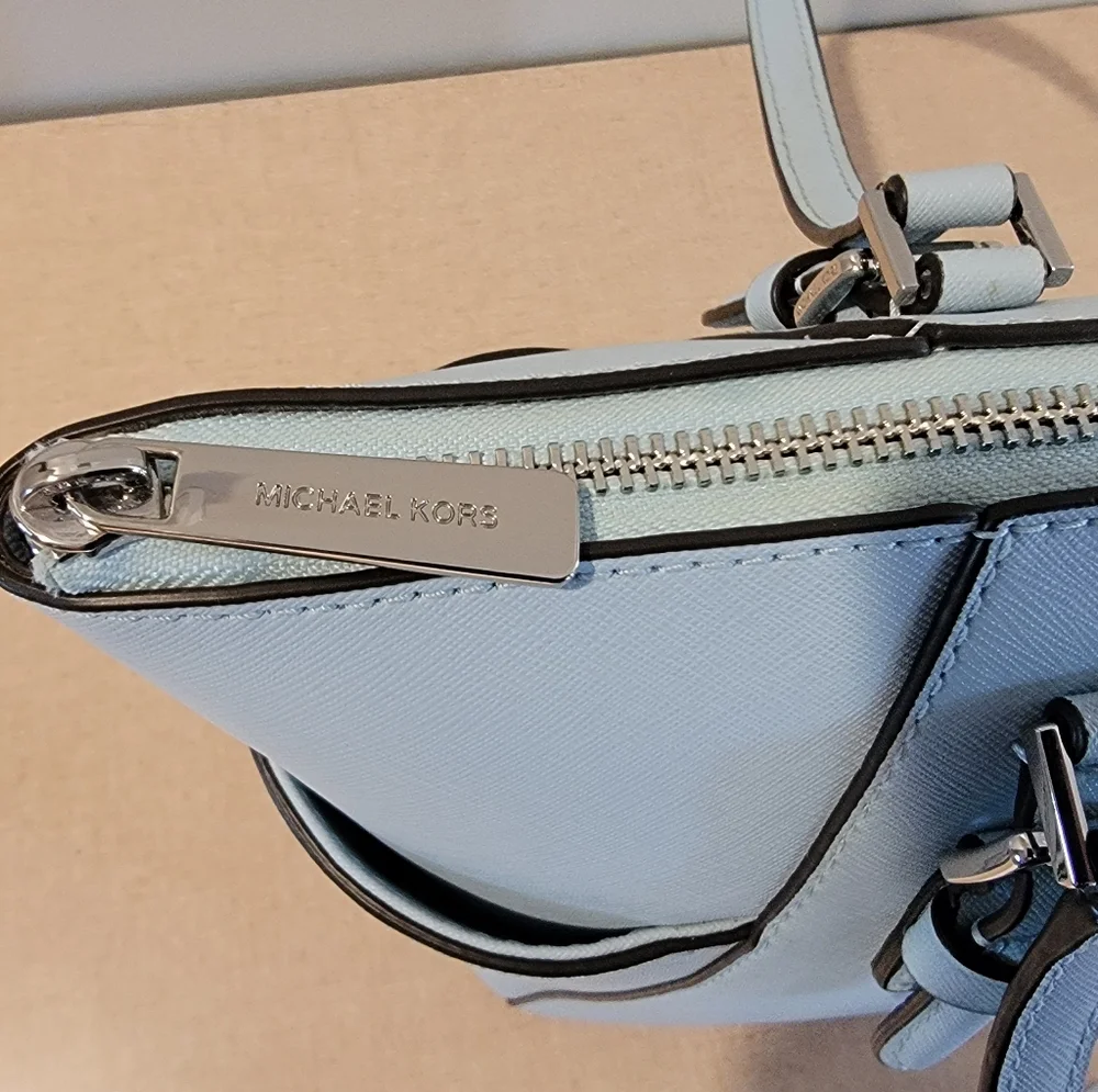 Michael Kors Charlotte Shoulder Tote Saffiano Leather Vista Blue‎