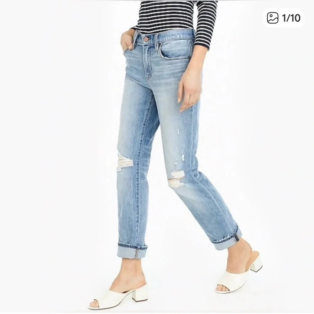 J. Crew Trademark‎ Slim Broken Boyfriend JeansDistressed. Size 30.