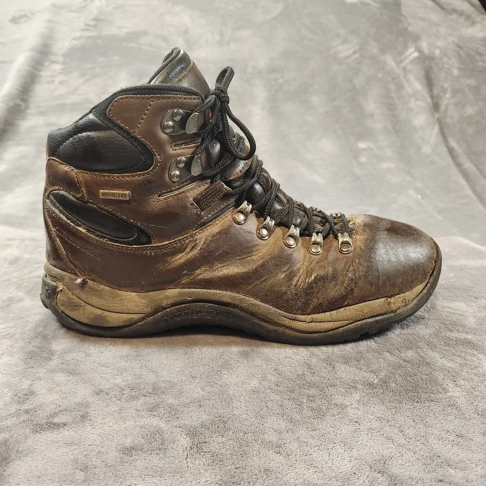 Merrell Boots Mens 10.5 Brown Reflex II Mid Leather Waterproof‎ Hiking Gorpcore