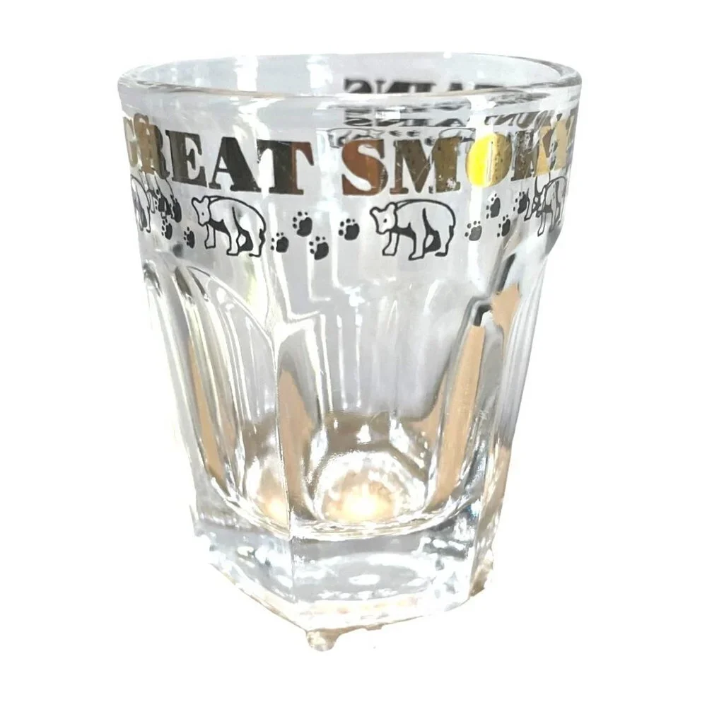 Shot Glass Great‎ Smokey Mountains Bears Paneled Tourist Souvenir
