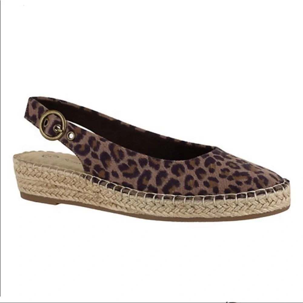 Bella Vita Leopard Slingback Espadrille Size 7.5 Narrow