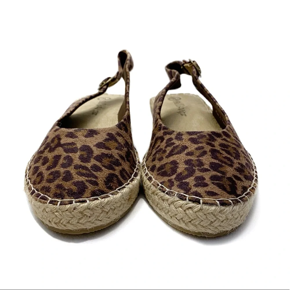 Bella Vita Leopard Slingback Espadrille Size 7.5 Narrow