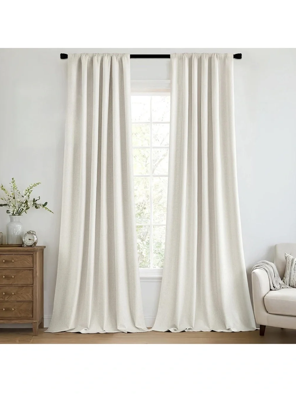100% Blackout Curtains 63 Inch Long 2 Panels Thick Black Out Curtain 1856/c-1