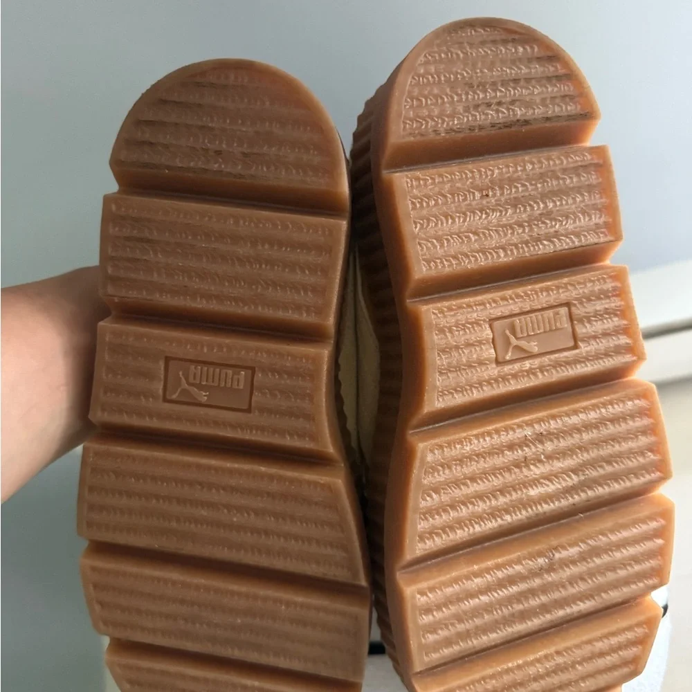 Stylish Tan Suede Platform Sneakers