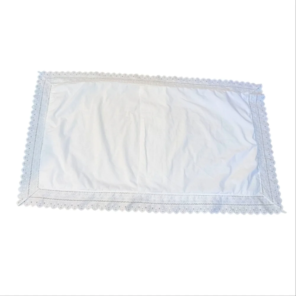 Vintage Wamsutta Pillow Sham King Eyelet Lace Trim Cottagecore Shabby Chic White