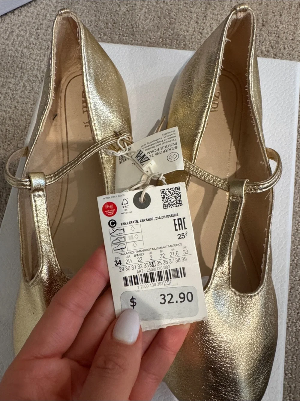 Zara shiny metallic