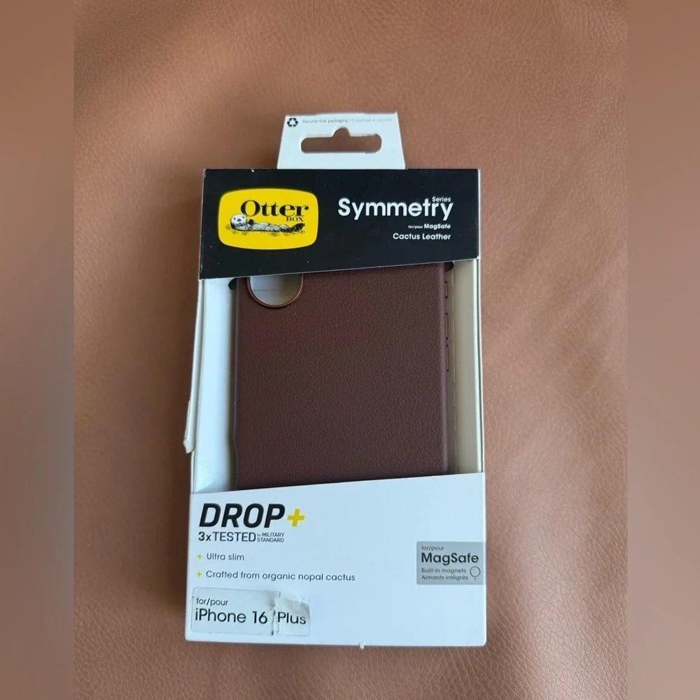 OtterBox Apple iPhone 16 plus Cactus Leather Symmetry Case w/ MagSafe - brown