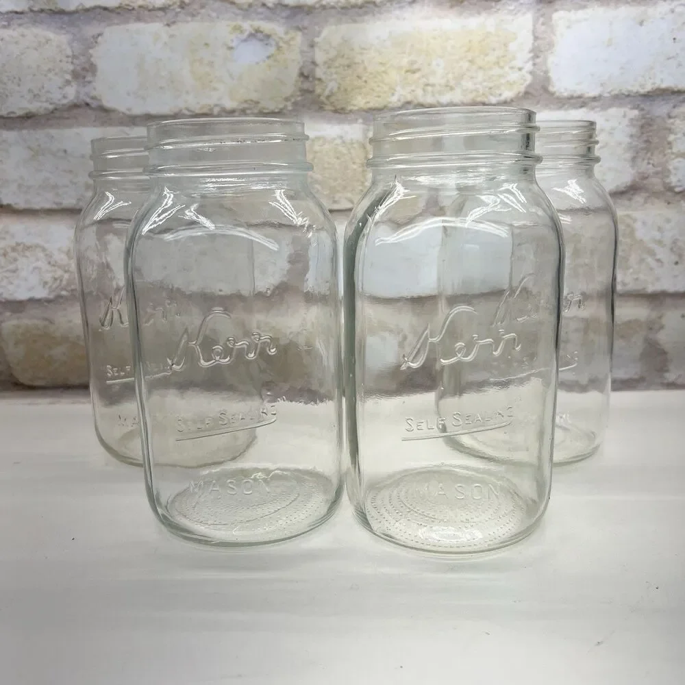 Vintage KERR Self-Sealing Mason Jars: Wide Mouth/Regular, 1/2Gallon/ Quart/Pint