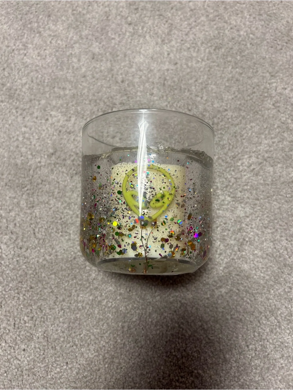 light up Glitter Alien Balloon LED Candle - Green