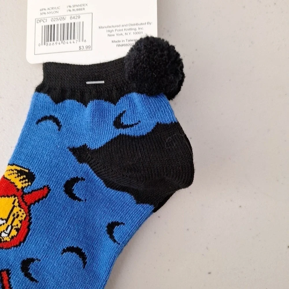 Vintage GARFIELD The Cat HALLOWEEN DEVIL Crew Socks Women's Size 9-11  NEW