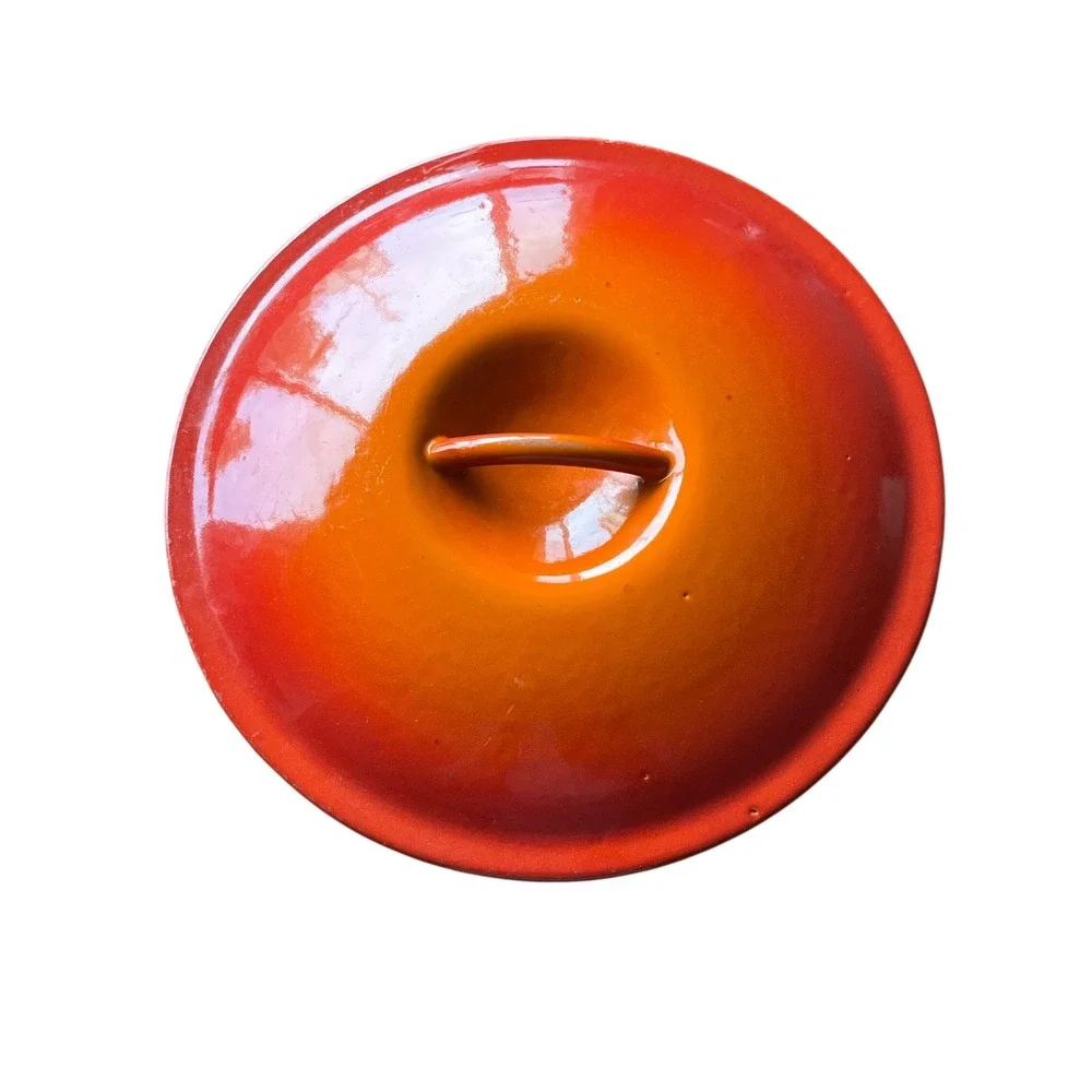 Le Creuset Flame Orange Enameled Cast Iron Lid P20 Made in France 8