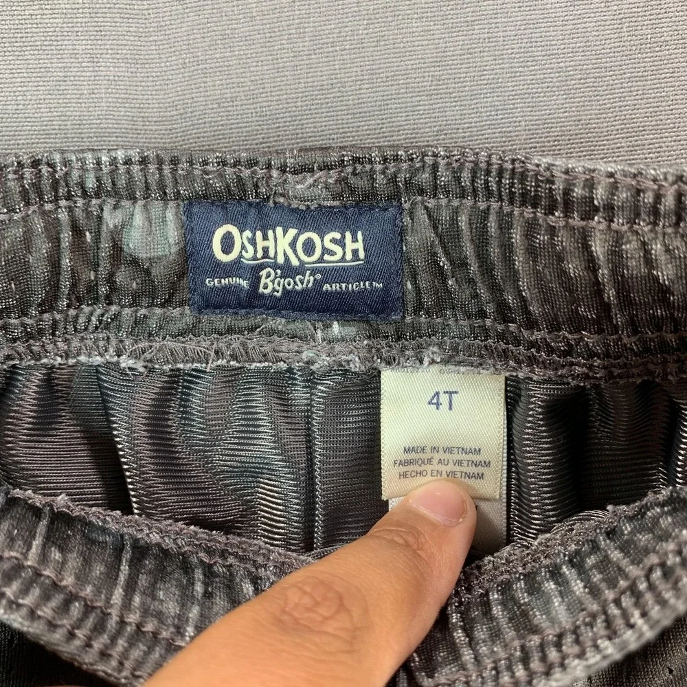 OshKosh B'gosh Shorts Kids 4T Gray Camo Mesh Athletic Elastic Waist Gym