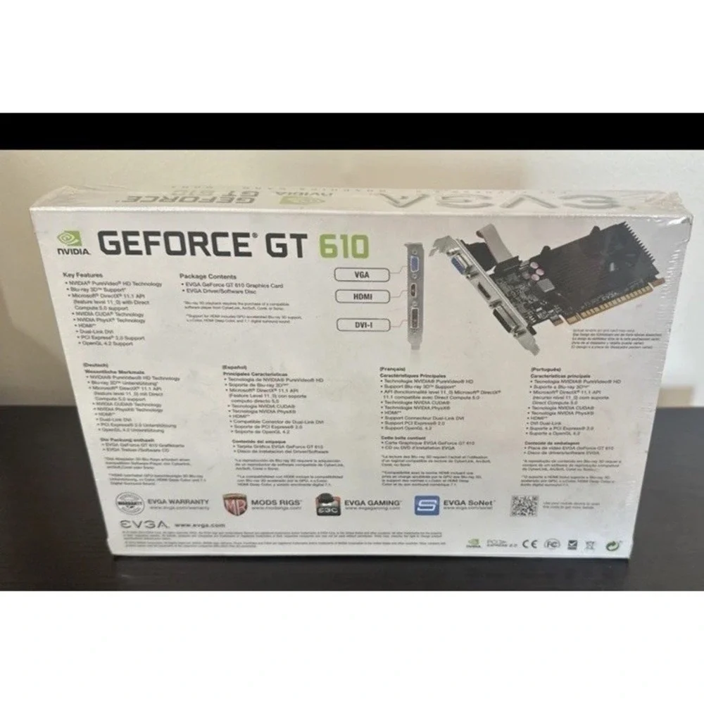 NEW Sealed EVGA Nvidia GeForce GT 610 Graphics Card (02GP32619KR) 2GB DDR3