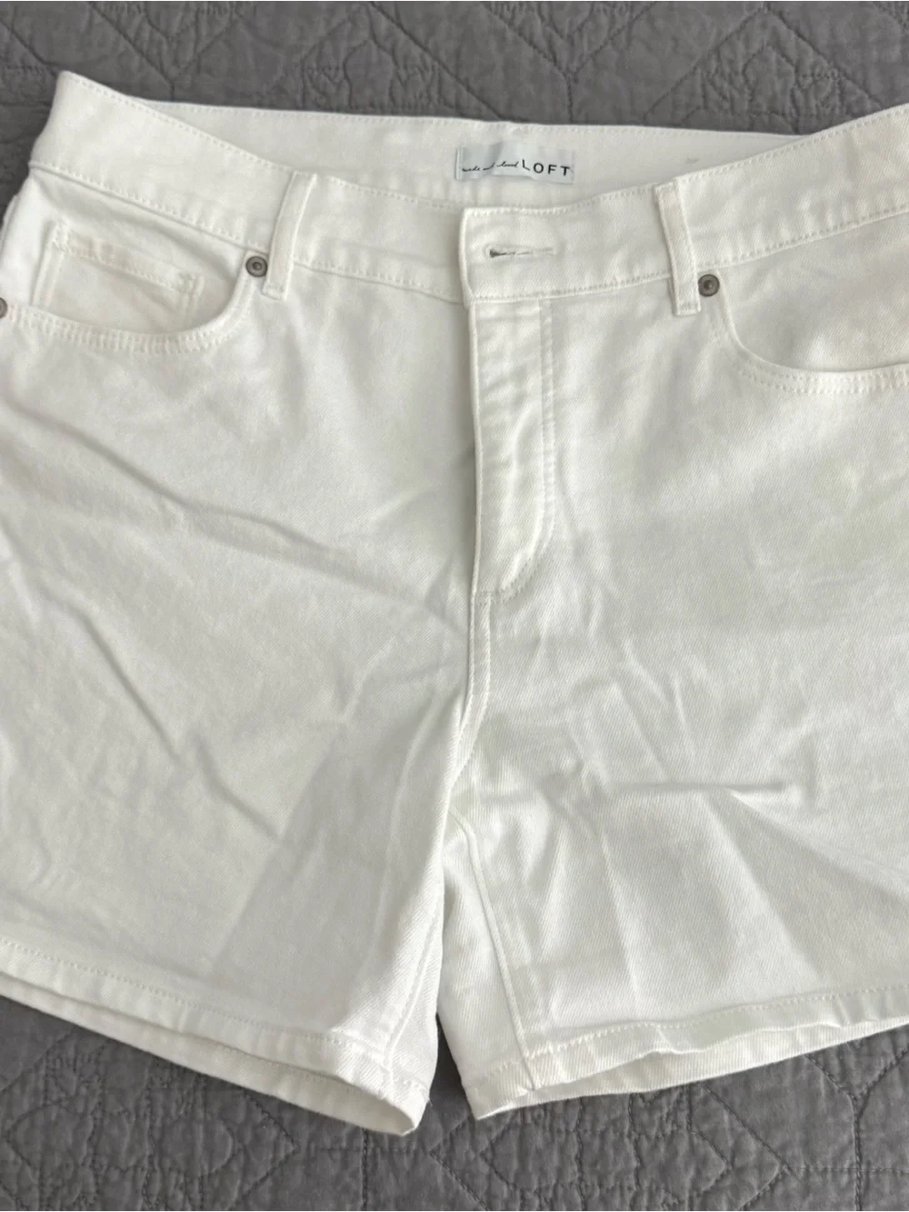 LOFT White Denim Jean Shorts