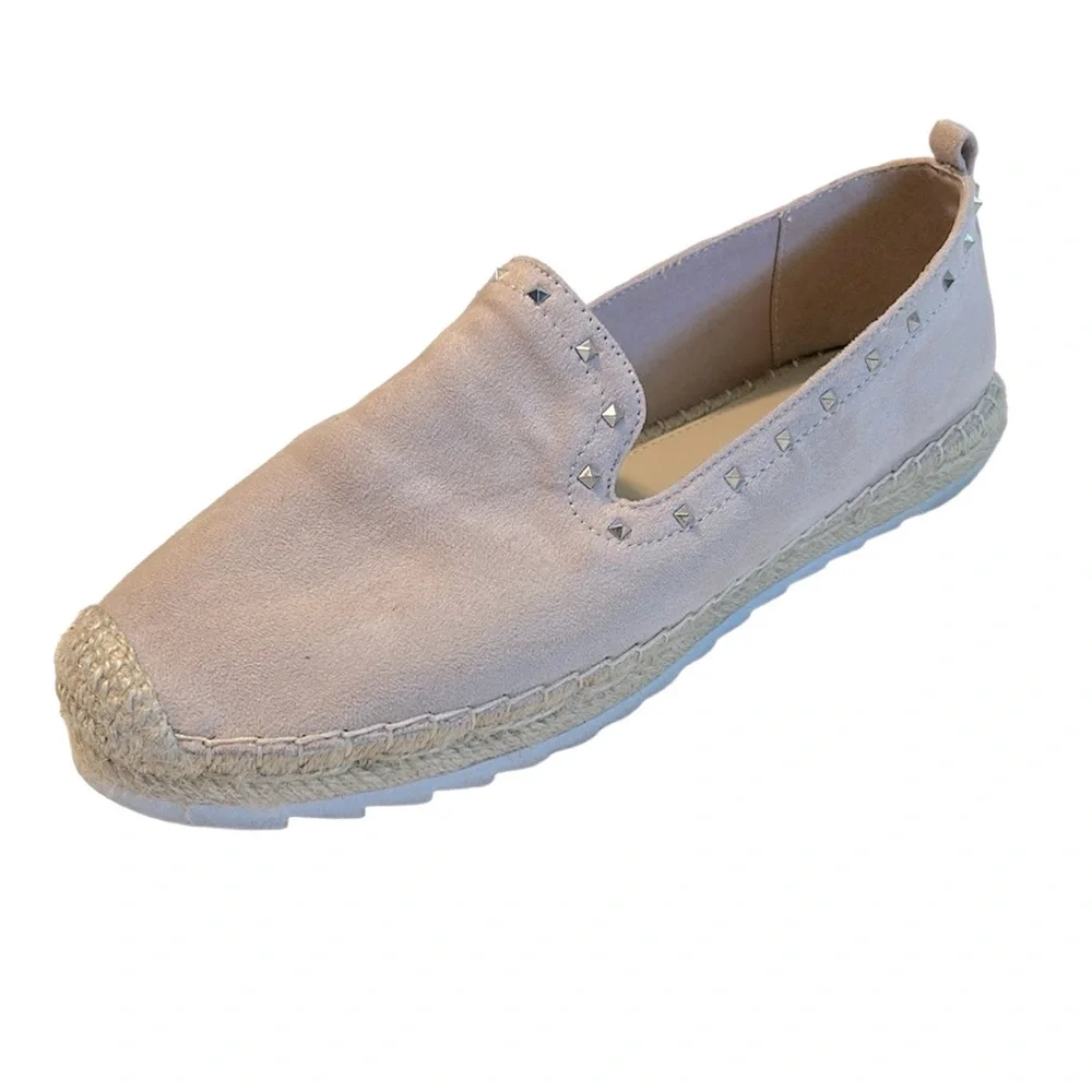 Ladies Marc Fisher Pink Suede Rockstud Espadrilles Size 9.5