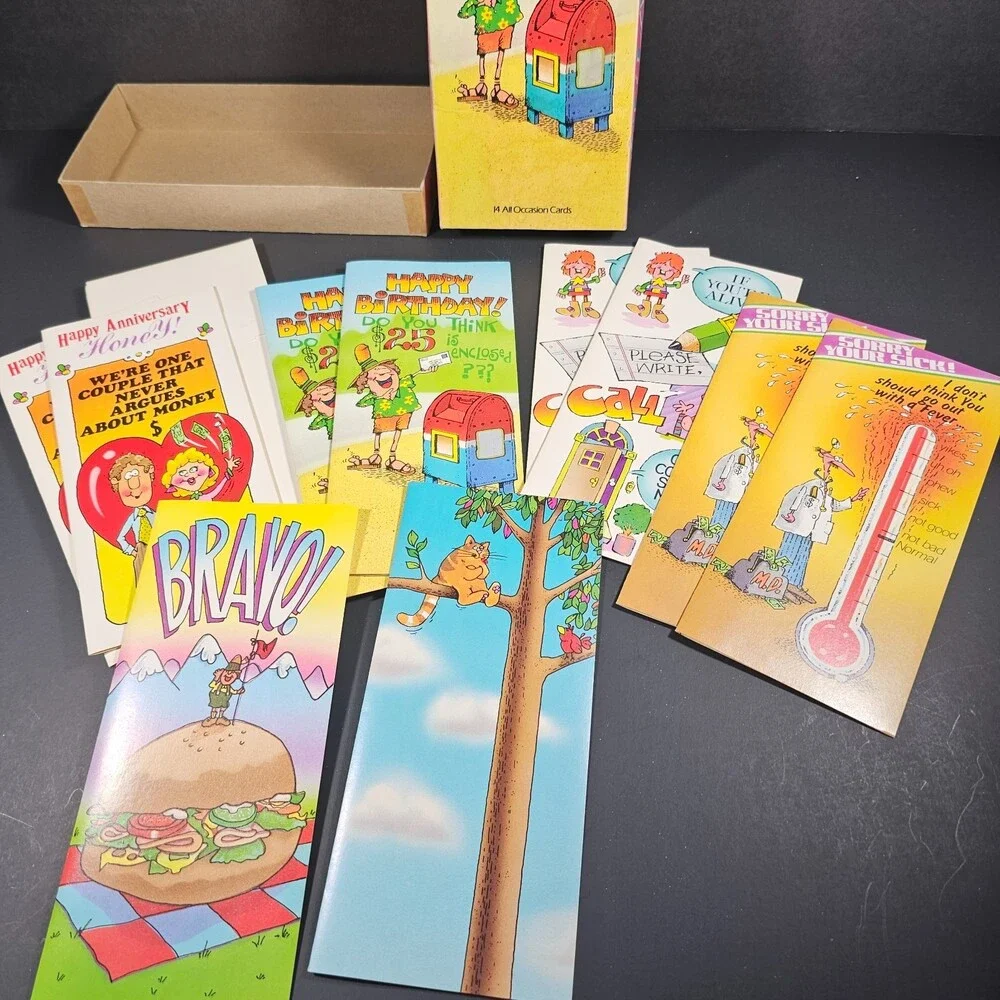 Vtg 1980s Unused Comic Greeting Cards Just for Laughs Mixed Occasions Set of 10