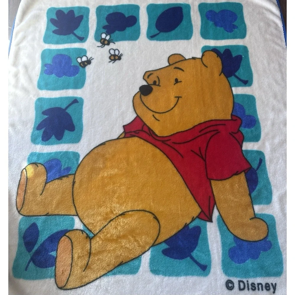 Vintage Disney‎ Winnie the Pooh Plush Blanket Throw 49.5