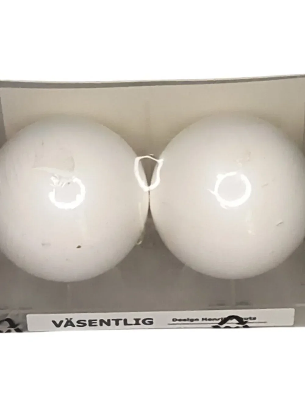 IKEA Vasentlig, Globe Set of 2 End Caps, White, Curtain Rod Ball, Round, Finial