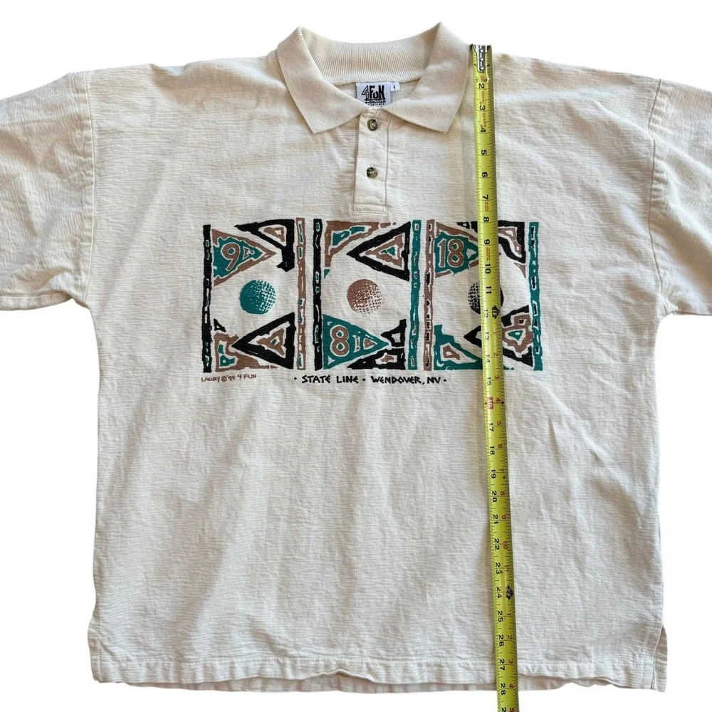 Vintage 90s‎ 4Fun Originals Golf Long Sleeve Polo Shirt State Line XL