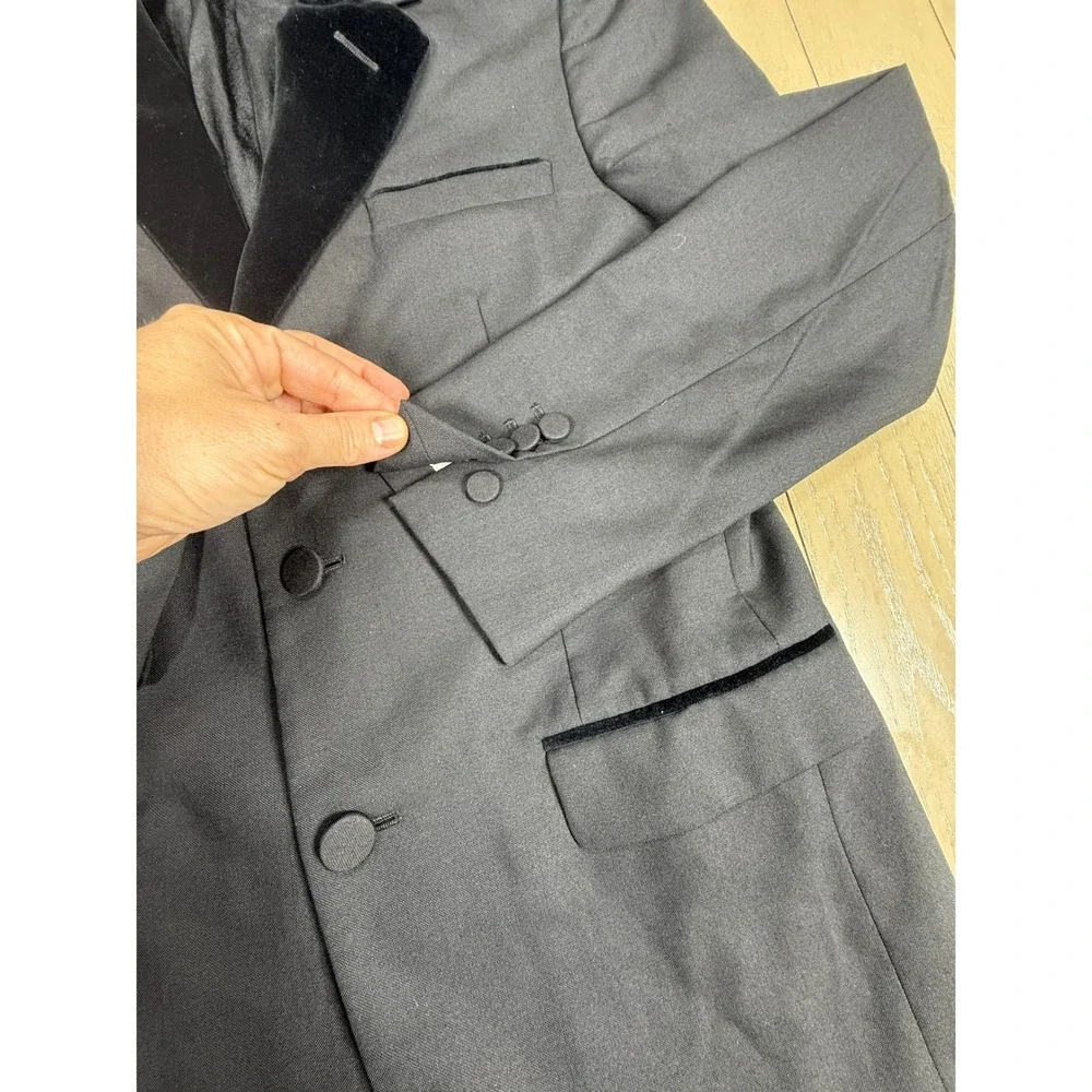 Marc Jacobs Tuxedo Jacket Mens 48 Black Velvet Trim Blazer Made‎ In Italy