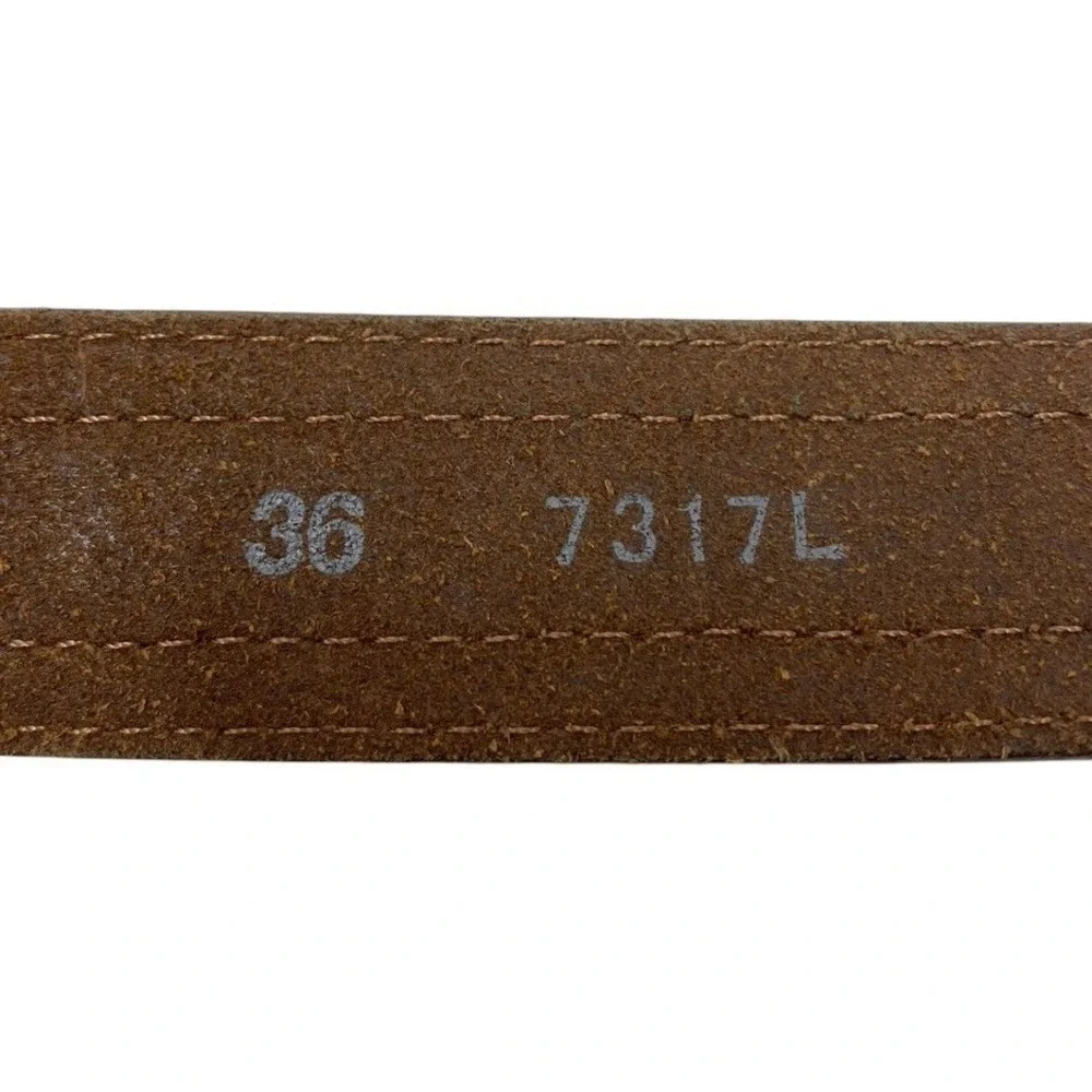 Tony Lama Belt 36 Brown Leather Braided Woven Silver Buckle Western Model 7317L