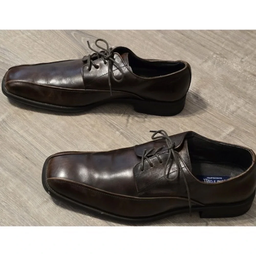 Stafford‎ Signature Men's Brown  Leather Dress Shoes Size 12M