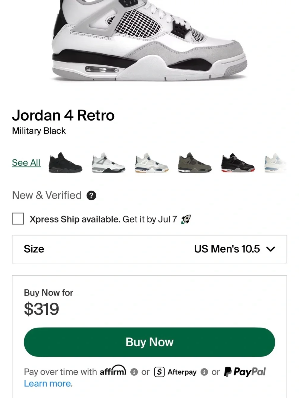 Jordan size 10