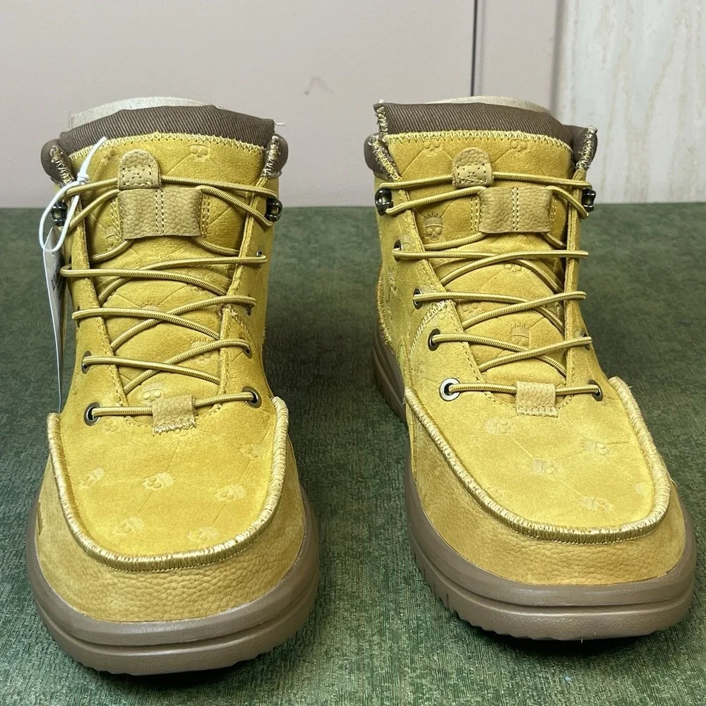 Size‎ 11-Jelly Roll Hey Dude Suede Bradley Boot Tan Skull Print Brand New