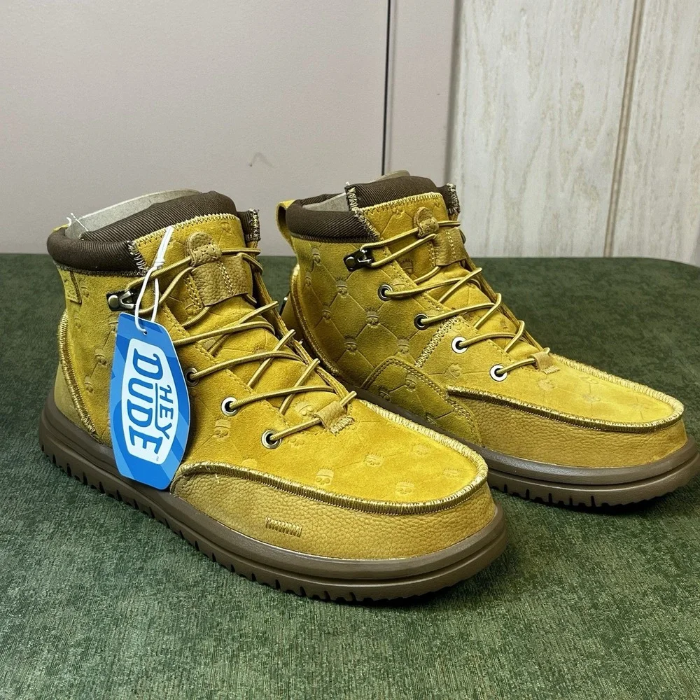 Size‎ 11-Jelly Roll Hey Dude Suede Bradley Boot Tan Skull Print Brand New