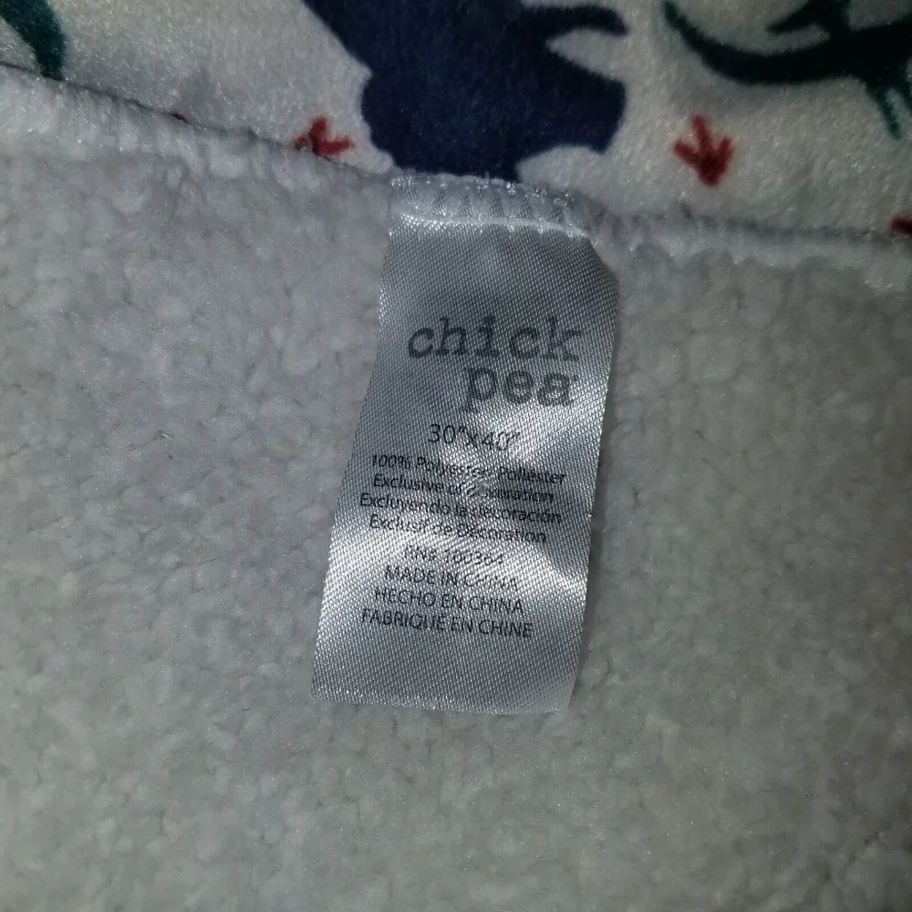 Chick Pea Blue Dinosaur Fleece Baby Blanket Lovey Triceratops T-Rex Pteranodon