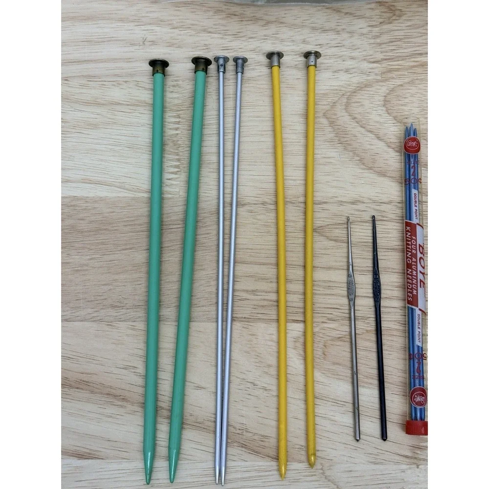 Vintage Knitting Needle Lot Boye Crochet Hooks Yarn Columbia Minerva‎ #54
