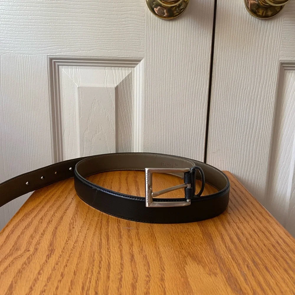 BRUNO MAGLI Black Leather Made‎ in Italy 1” Belt SZ 40