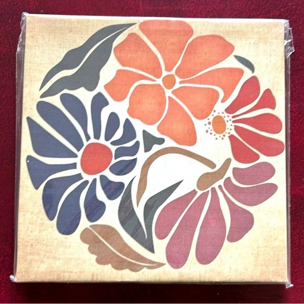 Matte FLORAL Canvas Wall Art Small Space 8 x 8 Wall Art NEW