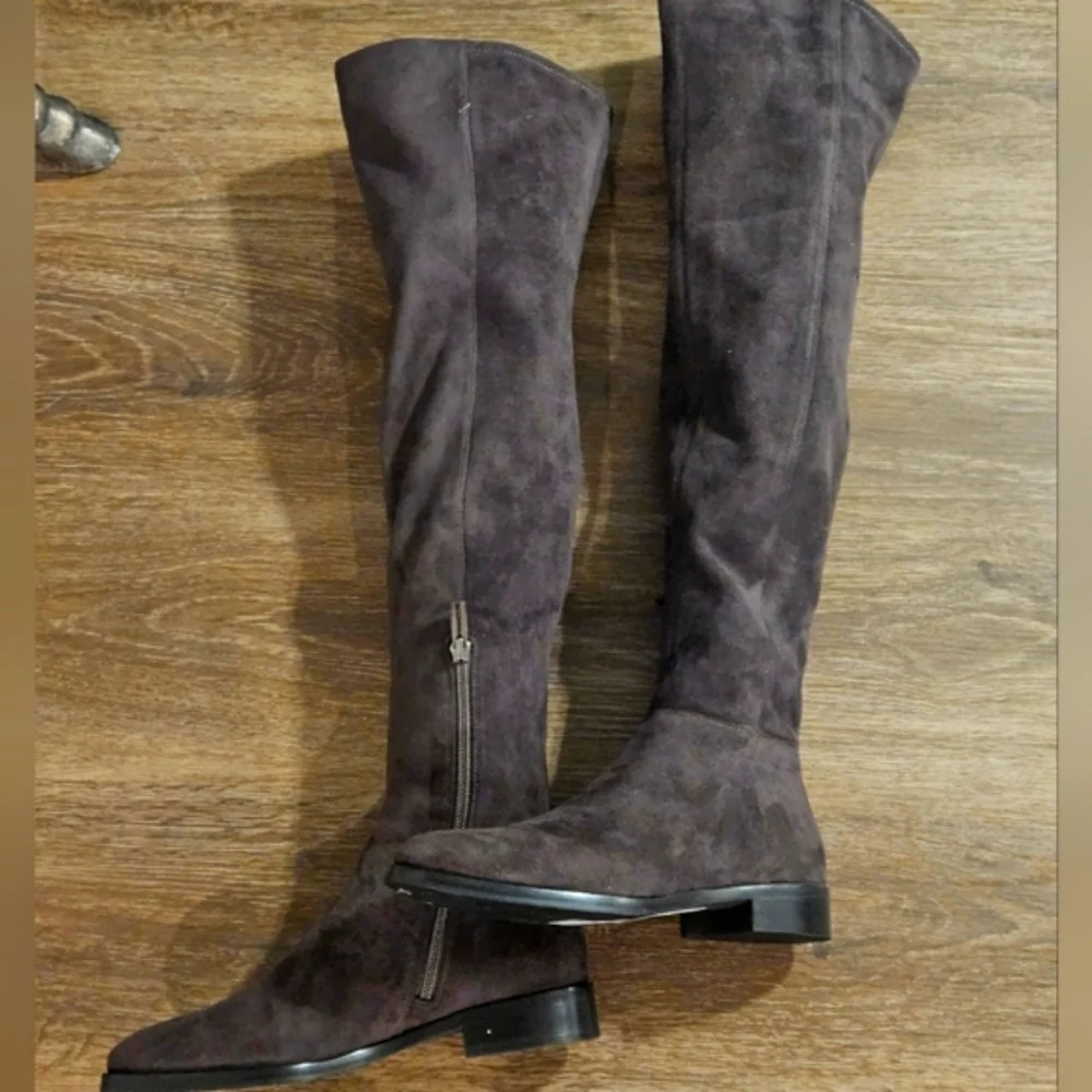 Vince Camuto Hailie Over The Knee Boots Brown Suede OTK Flat Boot 6