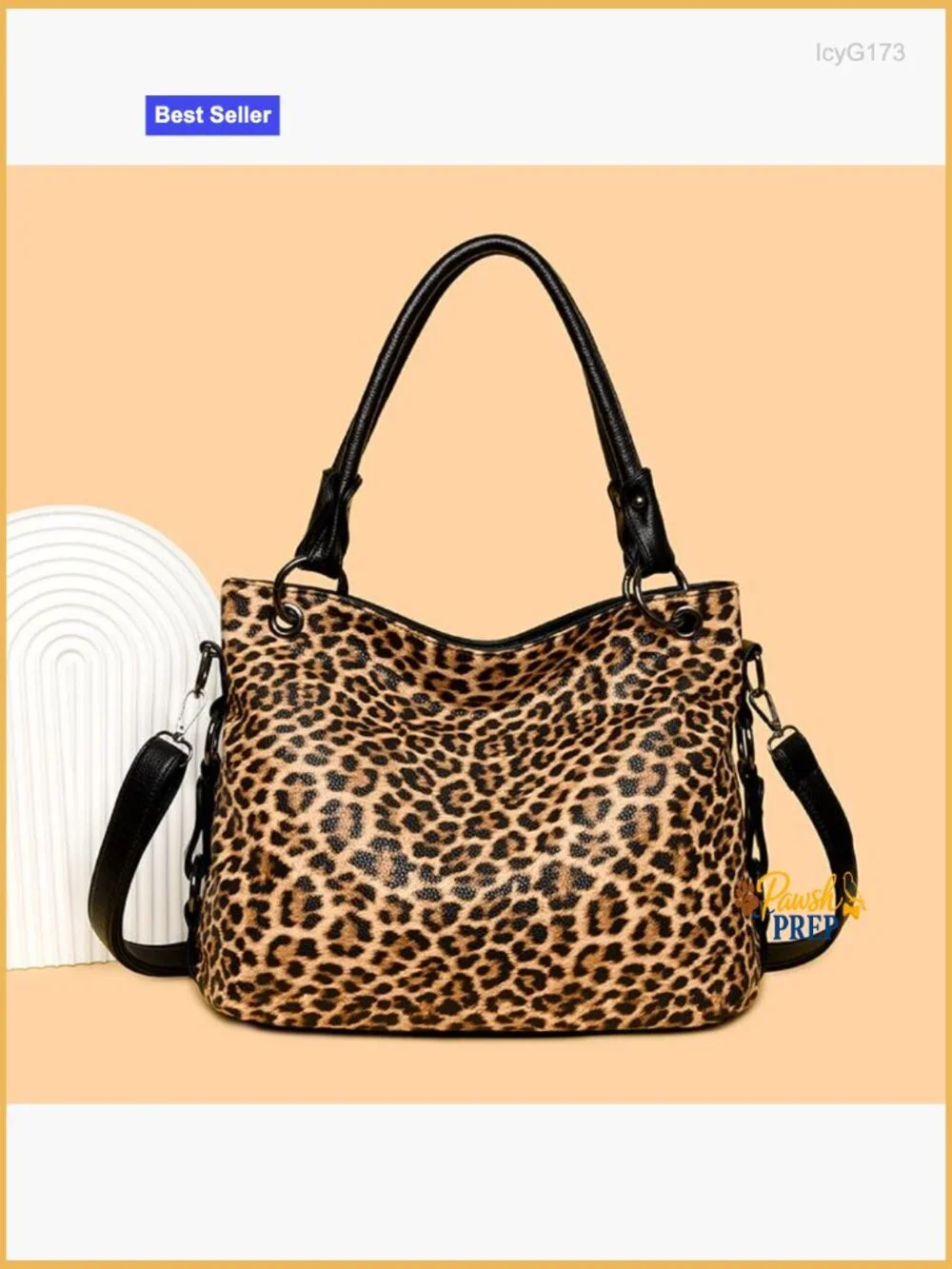 Leopard Print Hobo Bag Tote Shoulder Crossbody Purse Faux Leather