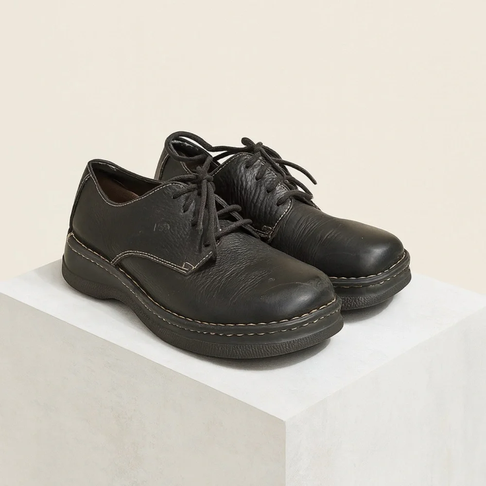 BORN full grain leather lace up chunky Oxford shoe unisex‎ men’s 7.5 women’s 8